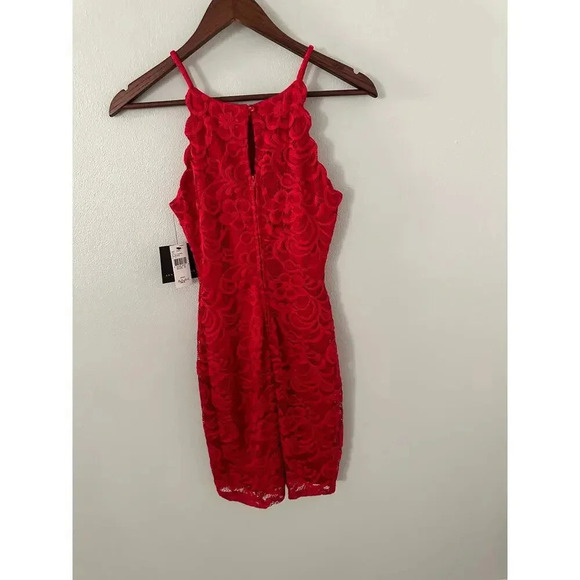 I.N. San Francisco Red Lace Mini Dress NWT - Picture 3 of 4